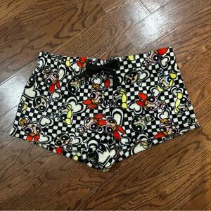 Powerpuff Girls Plush Sleep Shorts with Checkered Pattern & Characters size Med